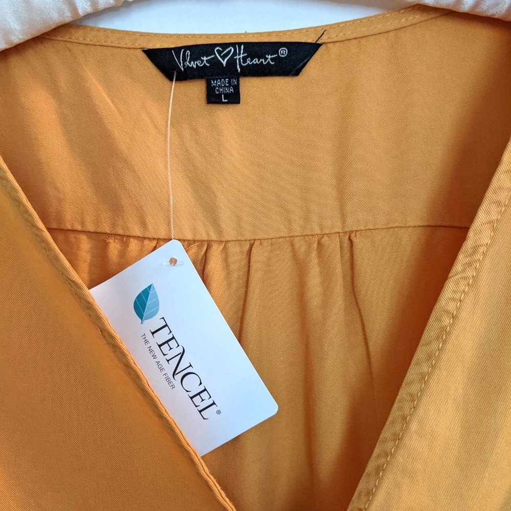 VELVET HEART ✨ NWT Mustard Long Sleeve Wrap Top - Picture 6 of 9